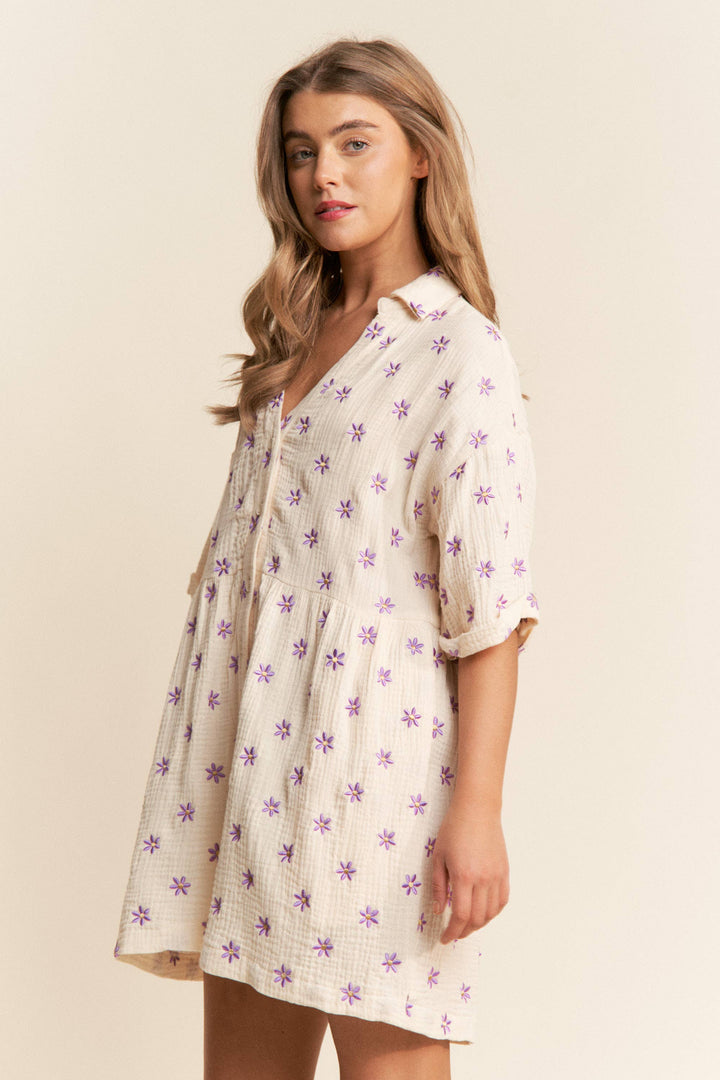 Women's Rompers - Flower Fields Gauze Romper - - Cultured Cloths Apparel