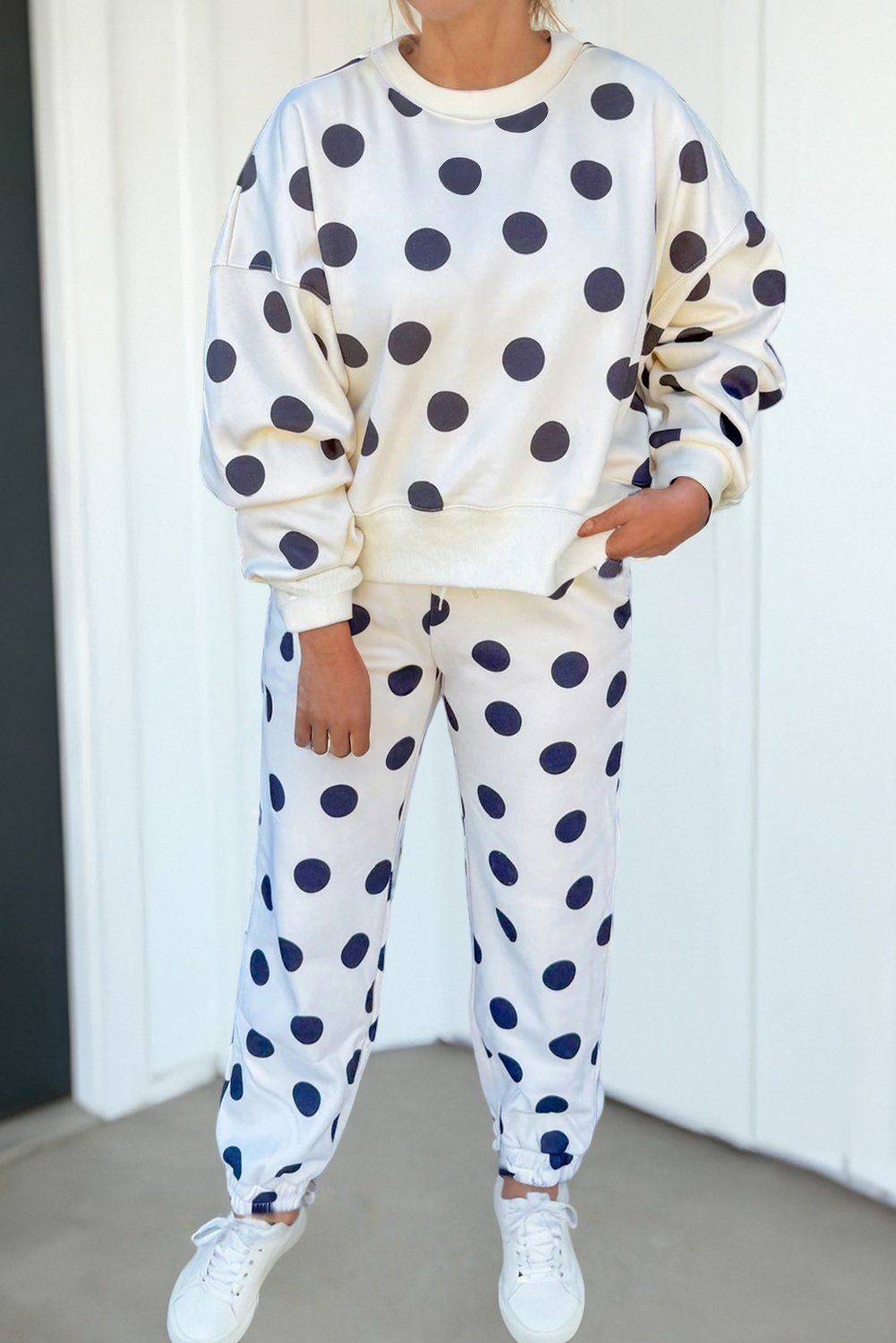 Athleisure - LAS Polka Dot Looks Pullover Drawstring Shorts Sets (S-XL) - - Cultured Cloths Apparel