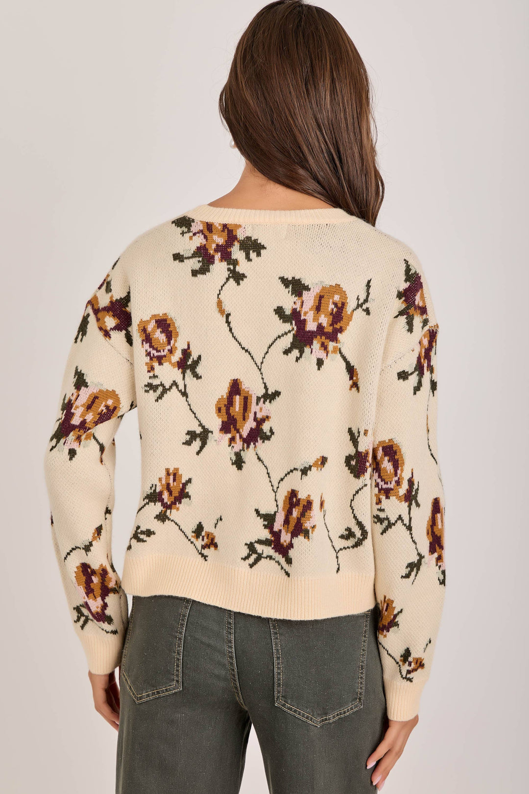 FALL BOTANICAL HEIRLOOM FLORAL SWEATER TOP