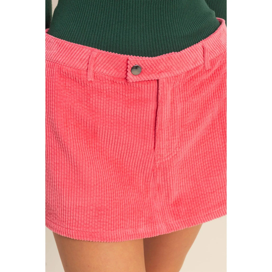 Women's Skirts - Flirty Corduroy Mid Waist Mini Skort - - Cultured Cloths Apparel