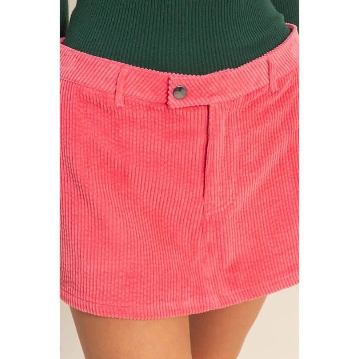 Women's Skirts - Flirty Corduroy Mid Waist Mini Skort - - Cultured Cloths Apparel