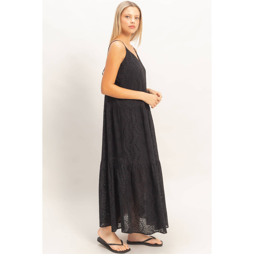 Dresses - Tiered Spaghetti Strap Maxi Dress - - Cultured Cloths Apparel