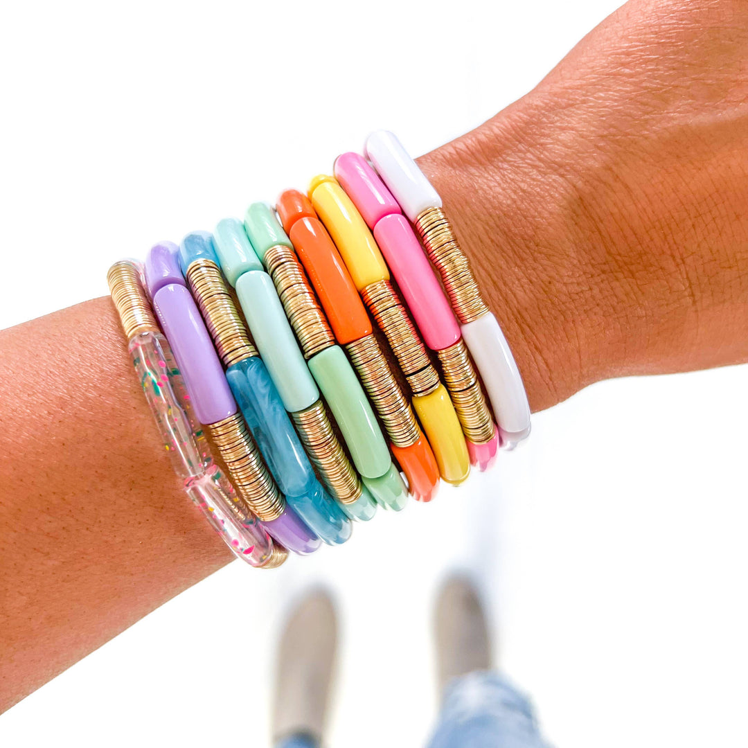 Accessories, Bracelets - Acrylic Tube Bamboo Bracelet - - Cultured Cloths Apparel