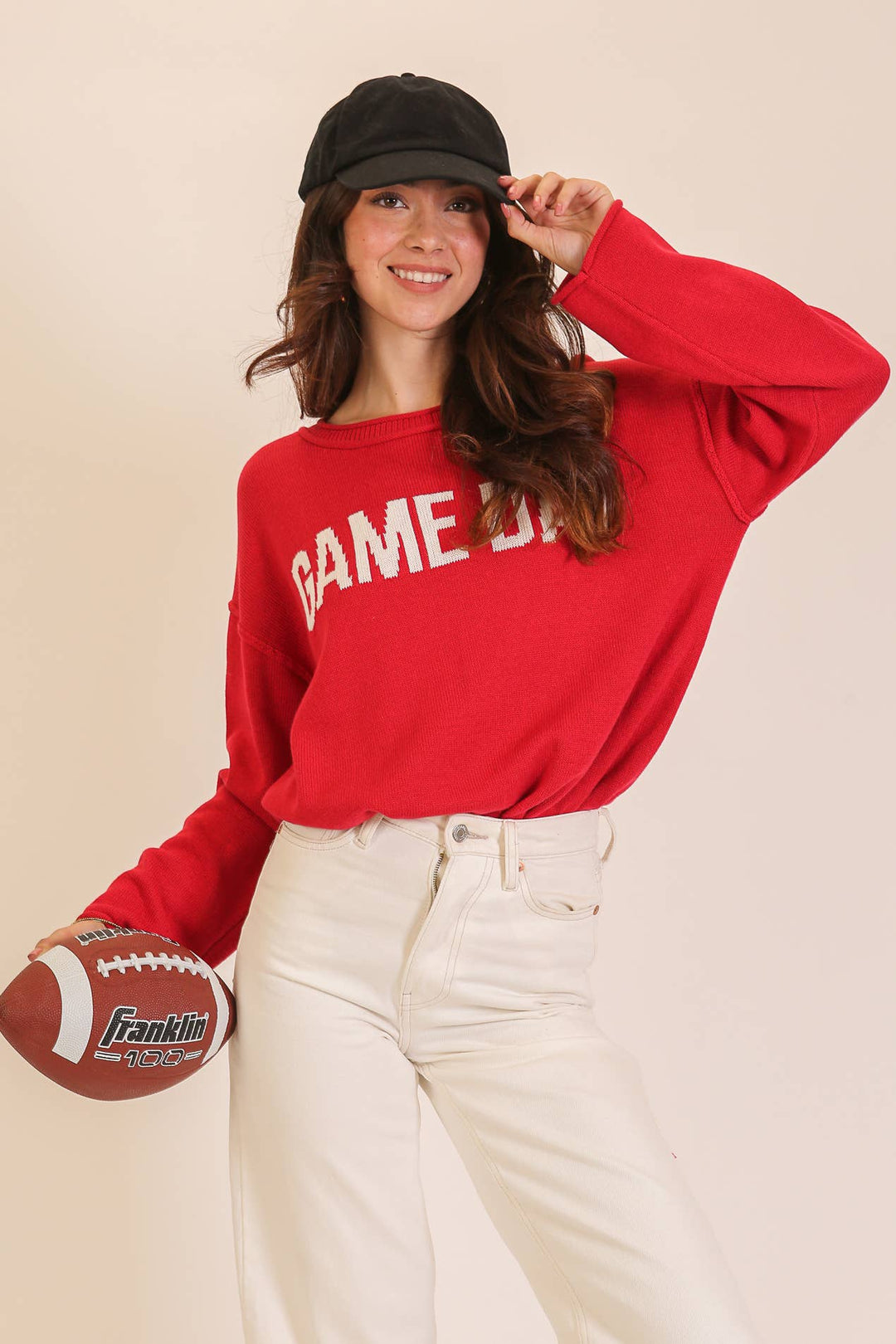 Game Day" Graphic Knit Sweater