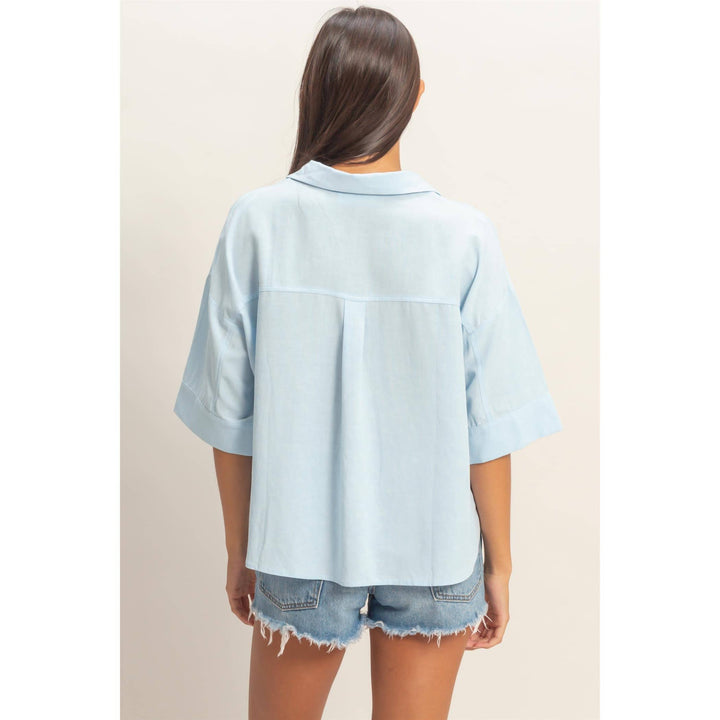 Button-Up Collared Short Sleeve Shirt