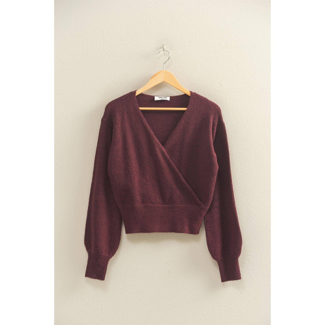 Women's Sweaters - Surplice V Neck Sweater - - Cultured Cloths Apparel