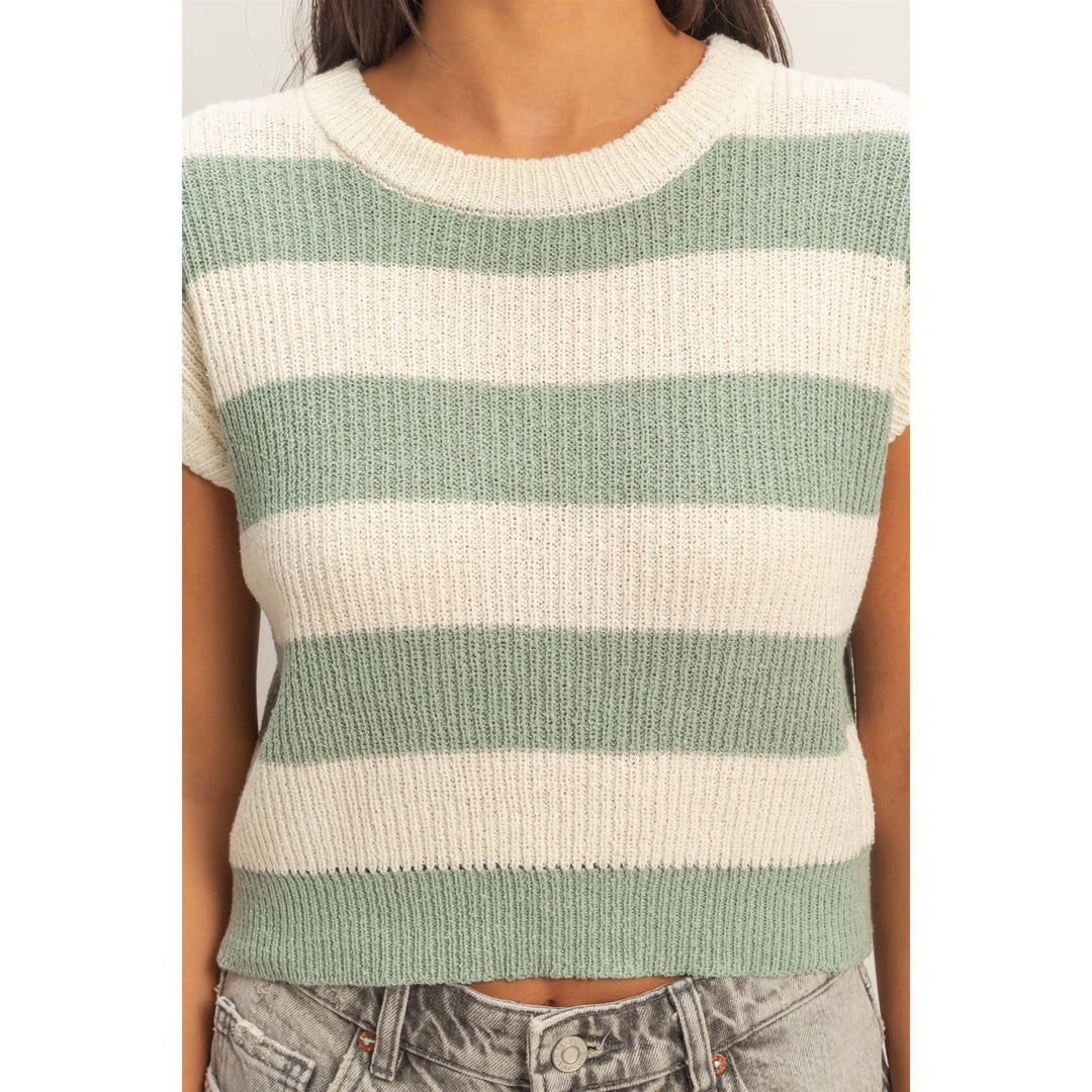 Striped Ribbed Knit Top