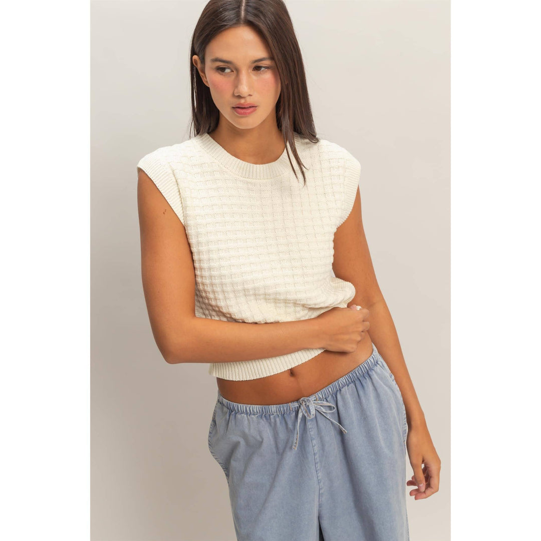 Textured Sleeveless Knit Top