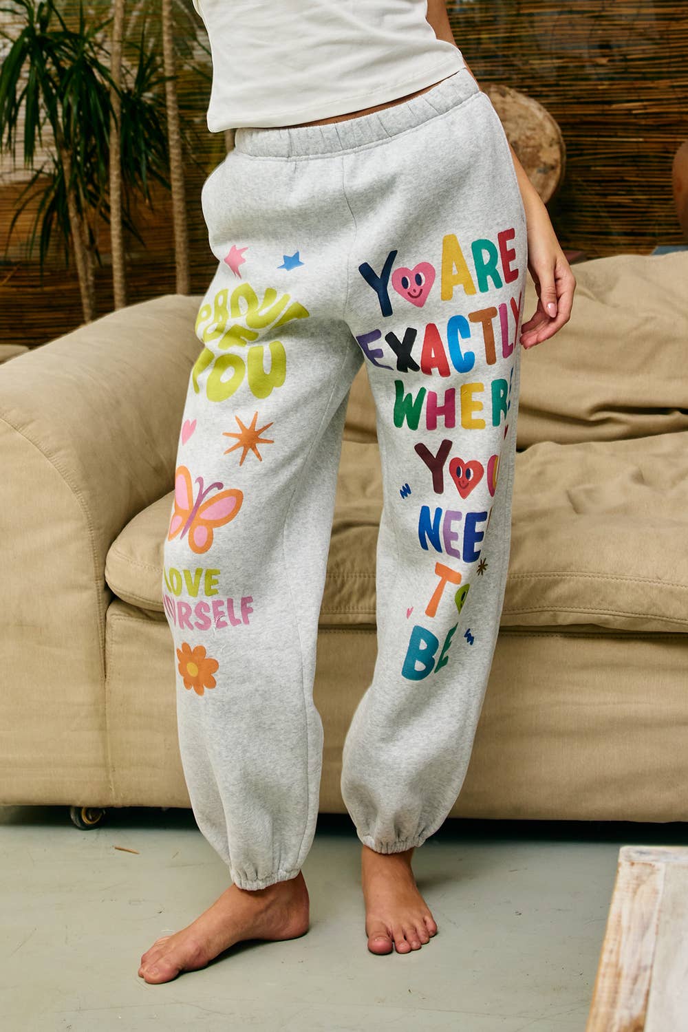 Sleepwear & Loungewear - IP5812 | Inspirational Graphic Jogger Sweatpants - Heather Grey - Cultured Cloths Apparel