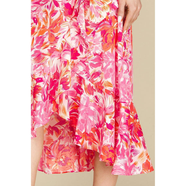 Women's Skirts - Floral Print Woven Wrap Midi Skirt -  - Cultured Cloths Apparel