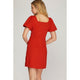 Women's Dresses - Square Neck Puff Sleeve Mini Dress -  - Cultured Cloths Apparel