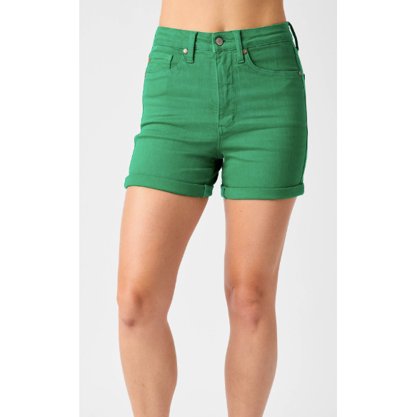Dark green on sale high waisted shorts