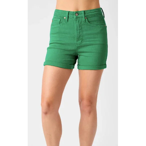 Dark green high clearance waisted shorts