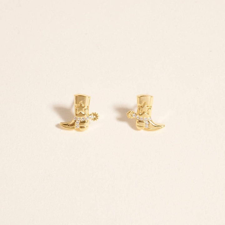 18K Gold Dipped Cowgirl Western Boots Earrings