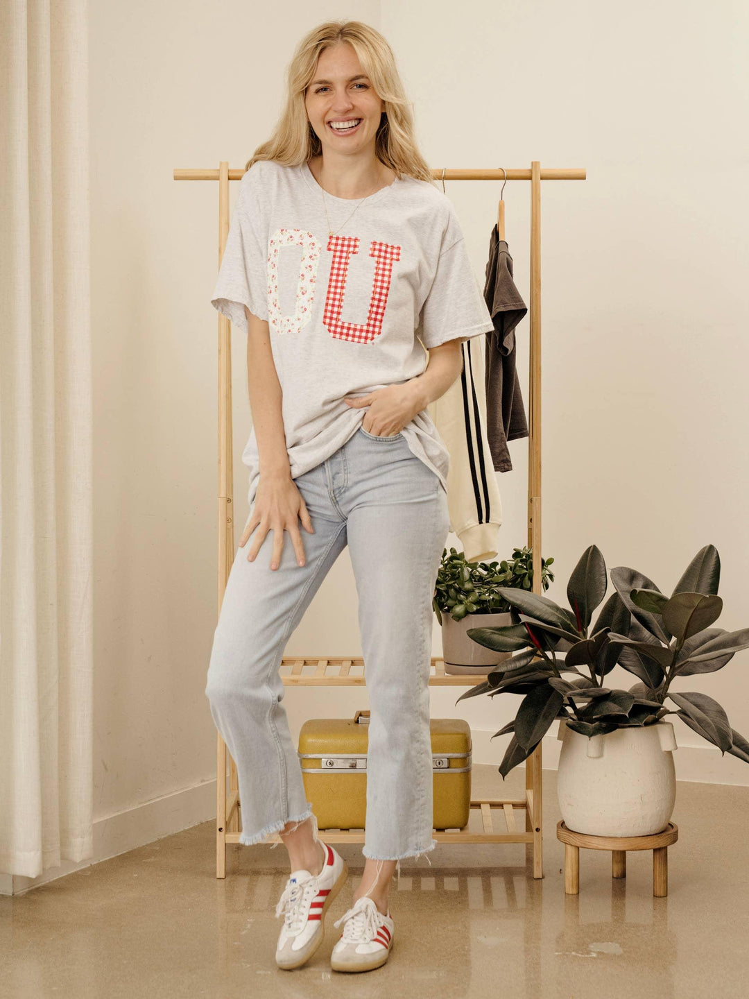 Graphic T-Shirts - OU Oklahoma Sooners Quilted Puff Ink Ash Gray Thrifted Tee - - Cultured Cloths Apparel