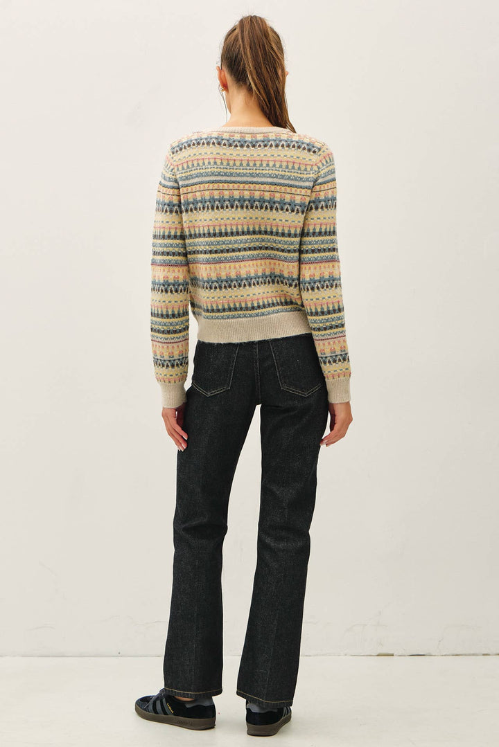 HERITAGE FAIR ISLE CROP CARDIGAN