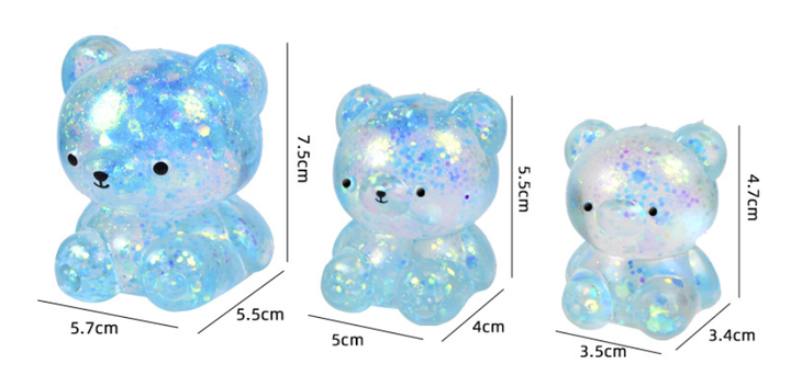 Accessories, Toys - Cute Glitter Bear Squishy Squeeze Toy Fidget Toy - - Cultured Cloths Apparel