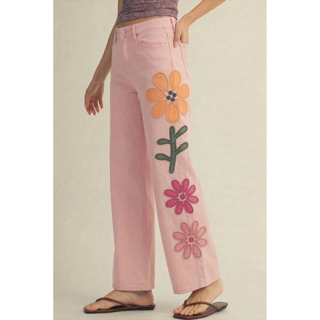 Garden Embroidered Straight Leg Denim