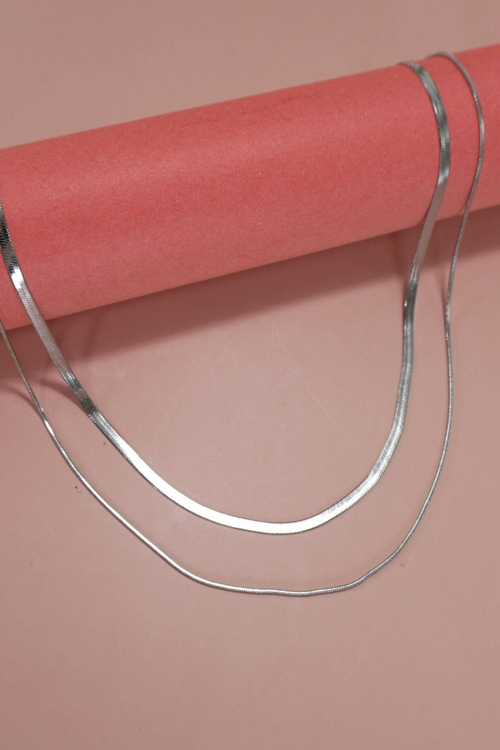 Accessories, Necklaces - STAINLESS STEEL TARNISH FREE MULTI LAYER NECKLACE | 40NK315 - Silver - Cultured Cloths Apparel