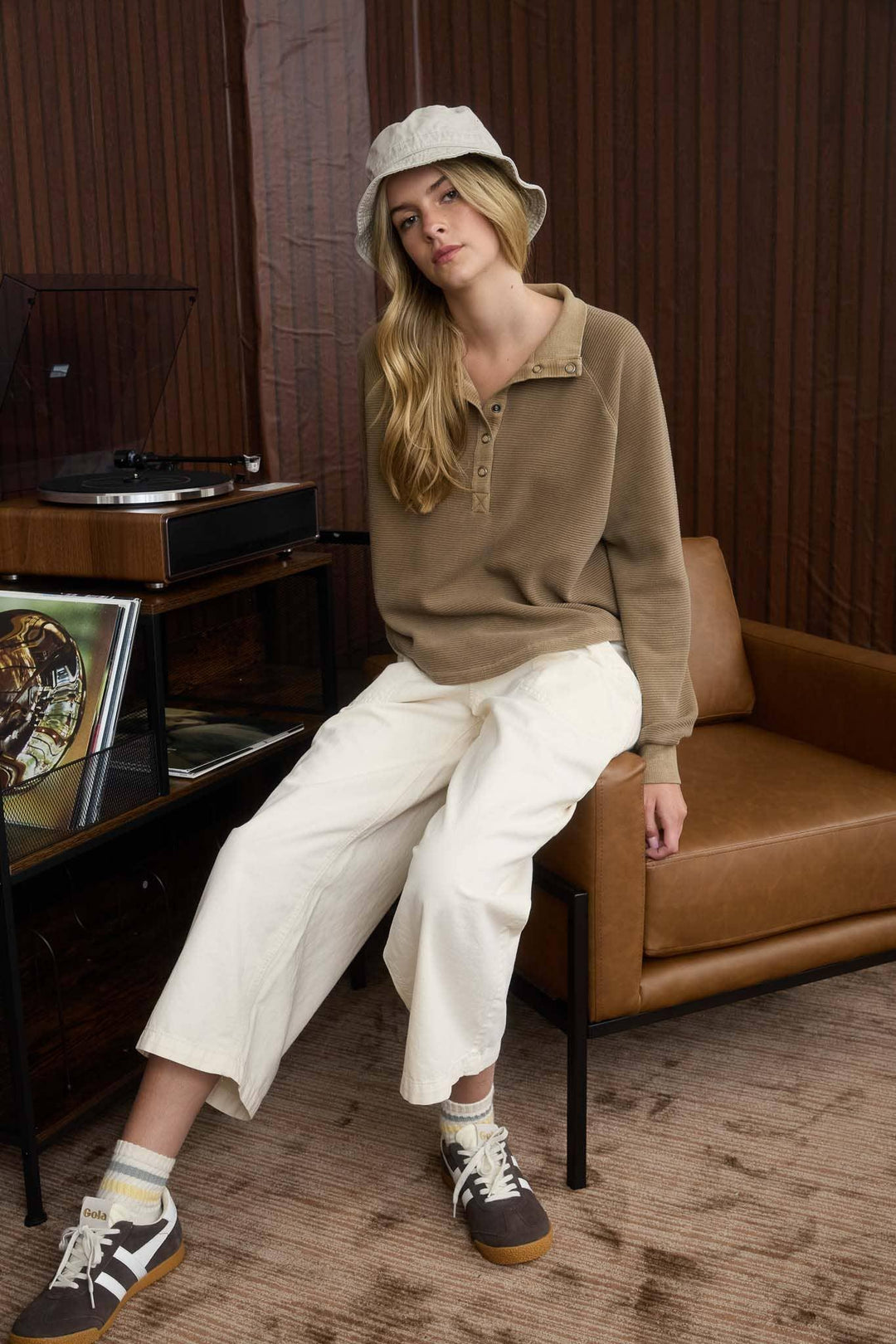 Women's Long Sleeve - MOCK NECK HALF SNAP BUTTON LONG SLEEVE KNIT OP - - Cultured Cloths Apparel