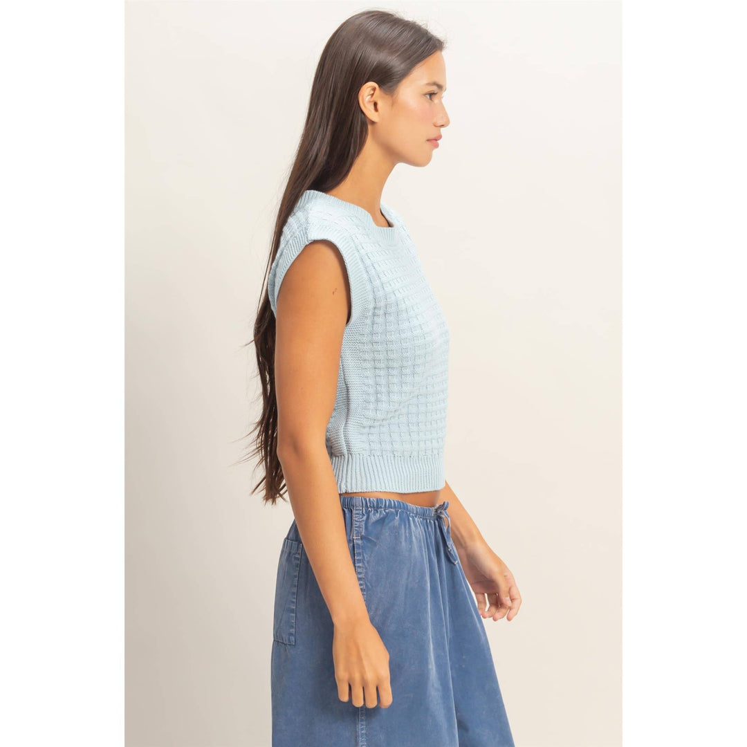 Textured Sleeveless Knit Top