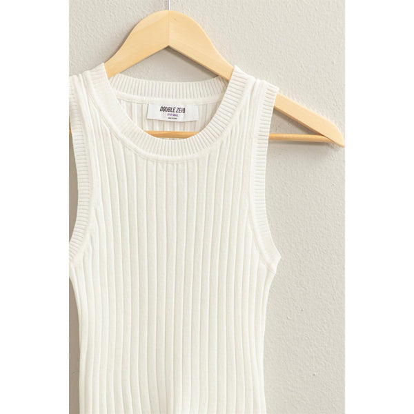 Women's Sleeveless - Essentials Ribbed Tank Top - OFF WHITE - Cultured Cloths Apparel