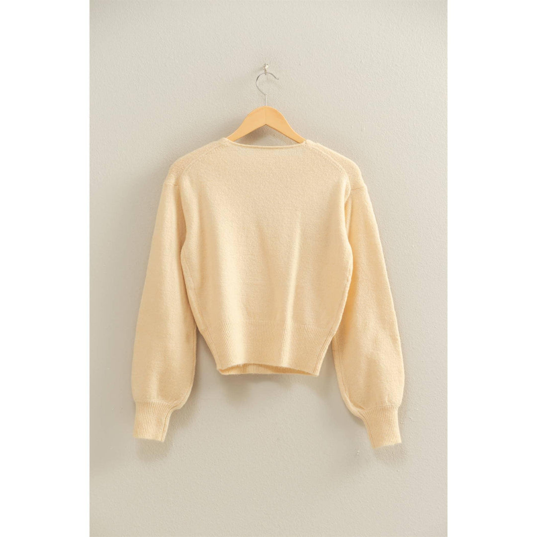 Women's Sweaters - Surplice V Neck Sweater - - Cultured Cloths Apparel