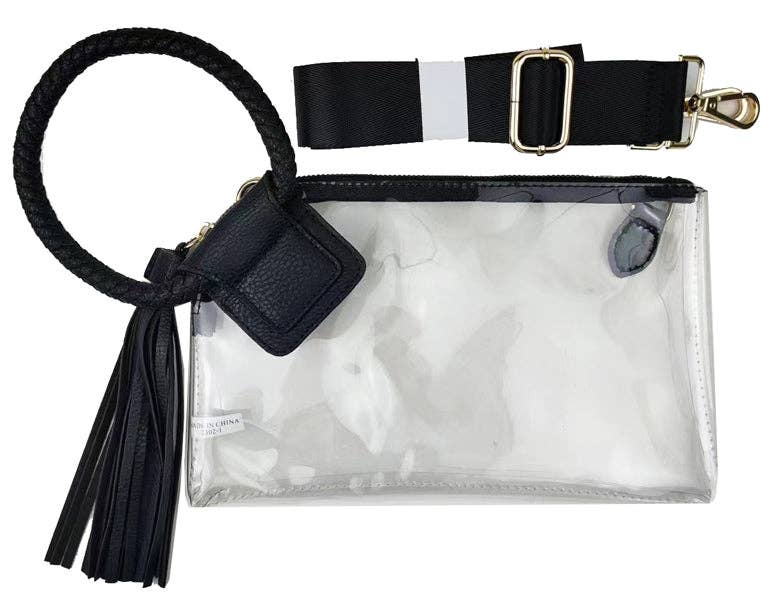 Accessories, Bags - Clear Cuff Handle Tassel Wrislet Clutch - - Cultured Cloths Apparel