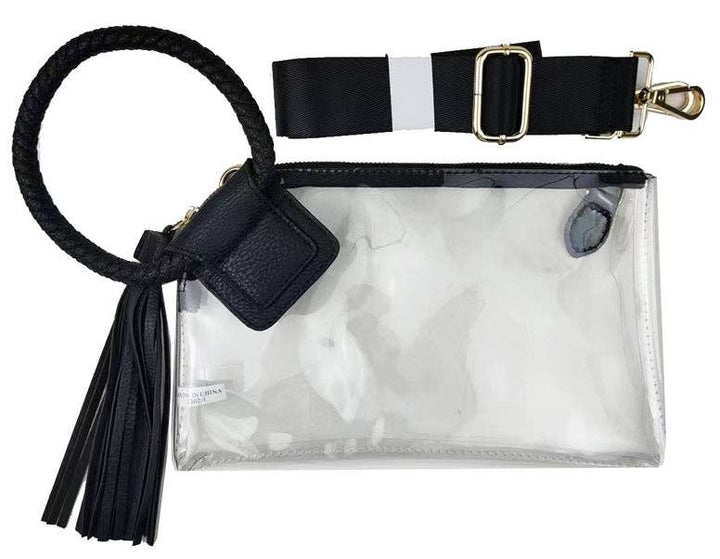 Accessories, Bags - Clear Cuff Handle Tassel Wrislet Clutch - - Cultured Cloths Apparel