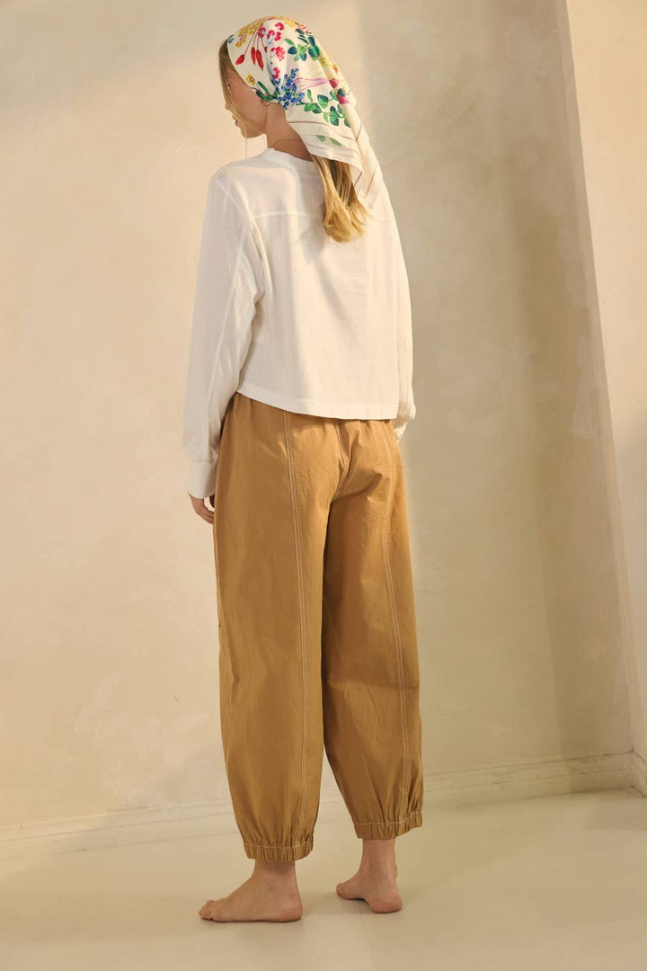 Pants - Floral Relaxed-fit Cropped Pants - - Cultured Cloths Apparel