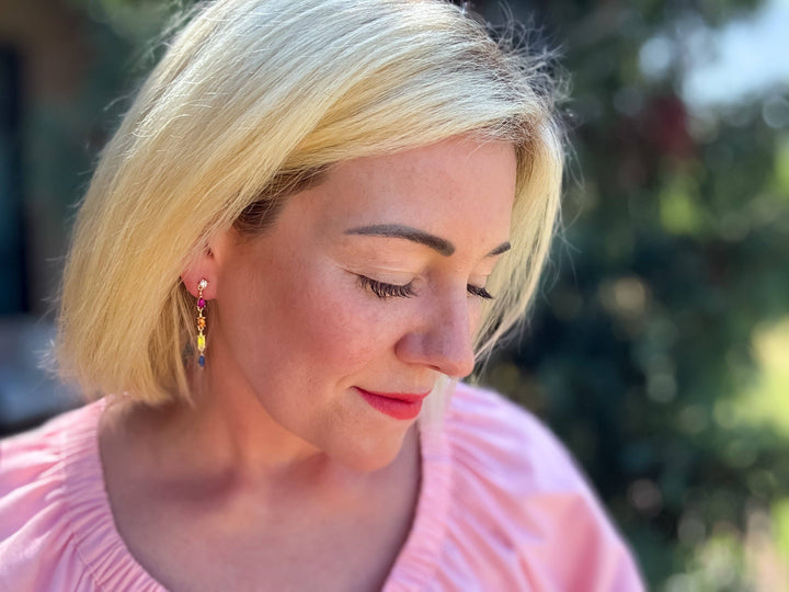 Dangle Earrings - Colorful Gemstones - Jasmine