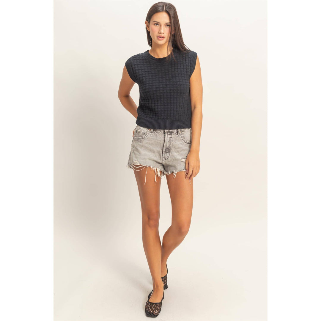 Textured Sleeveless Knit Top