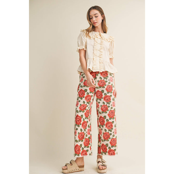 Pants - Rose Garden Heirloom Romance Tailored Pants - - Cultured Cloths Apparel