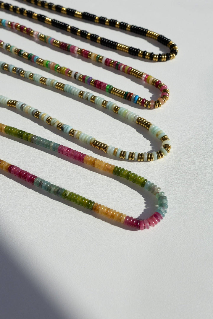 Joan Multi Color Beaded Stone Necklace