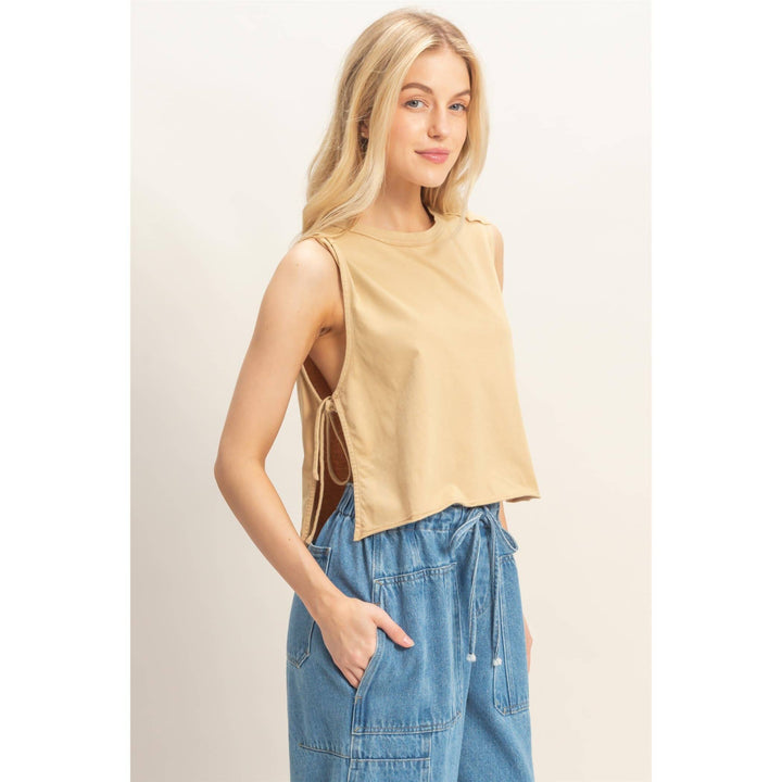 Women's Short Sleeve - Sleeveless Raw Edge Top - - Cultured Cloths Apparel