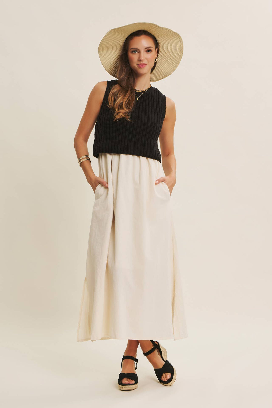 Women's Dresses - TRUE CUSTOMER FAVORITE CHUNKY SWEATER TWOFER MIDI DRESS - - Cultured Cloths Apparel
