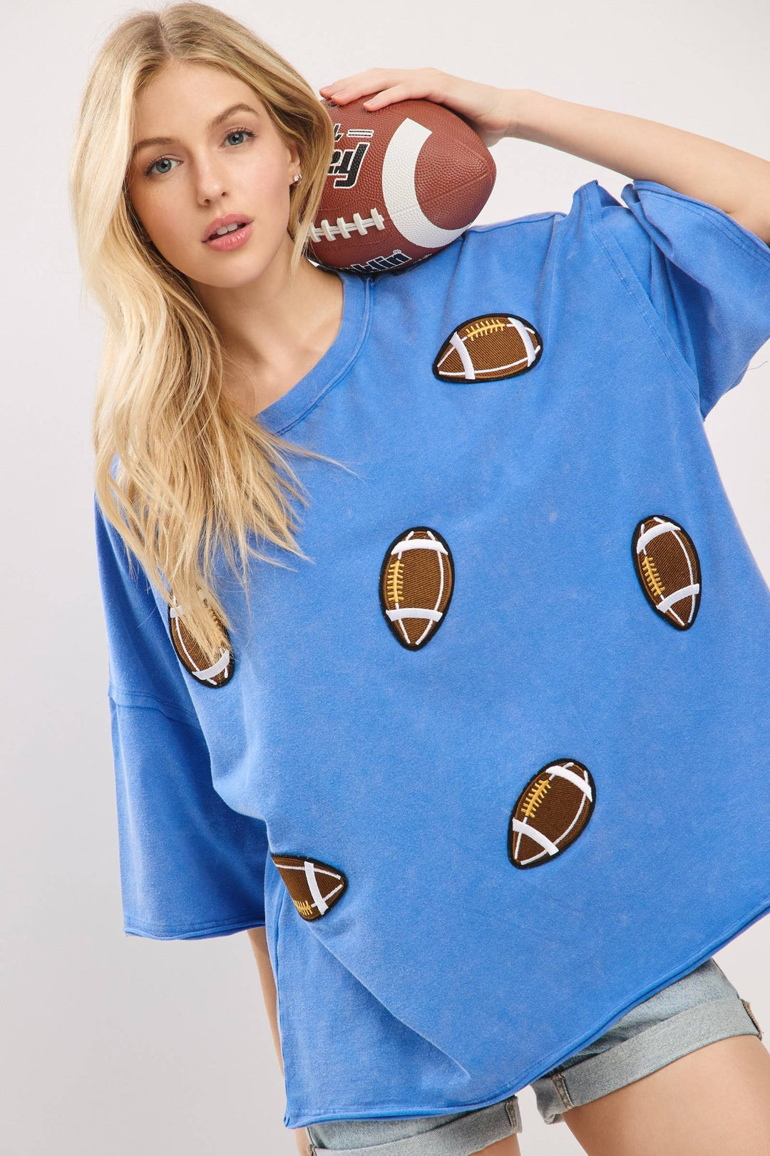 Vintage Football Patch Gameday Oversized Tee