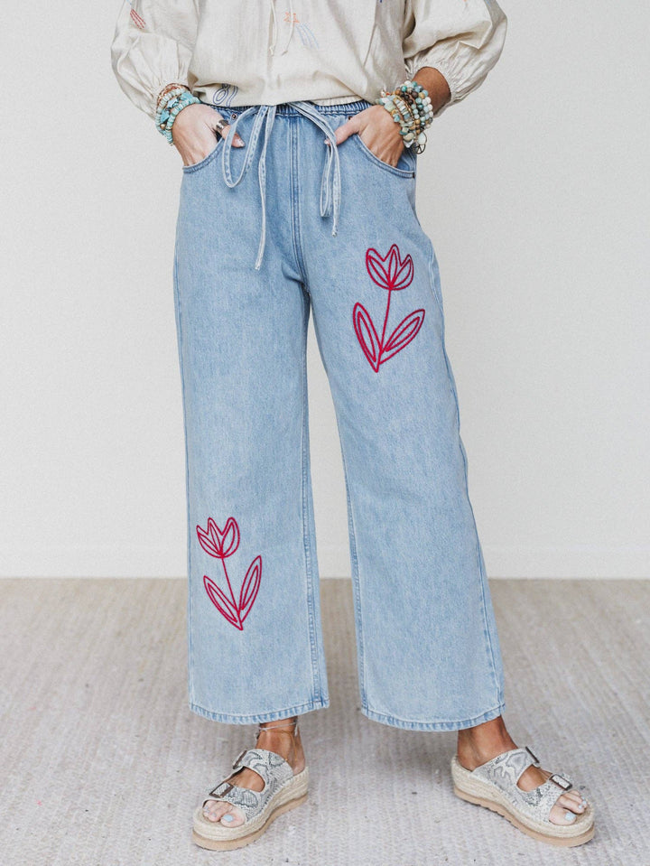 Pants - Soft Petal Denim Pants - Denim - - Cultured Cloths Apparel