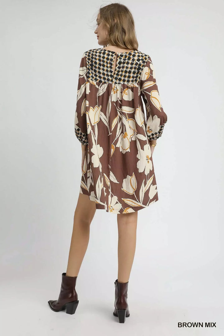 Women's Dresses - Umgee Floral High-Low Babydoll Dress - - Cultured Cloths Apparel