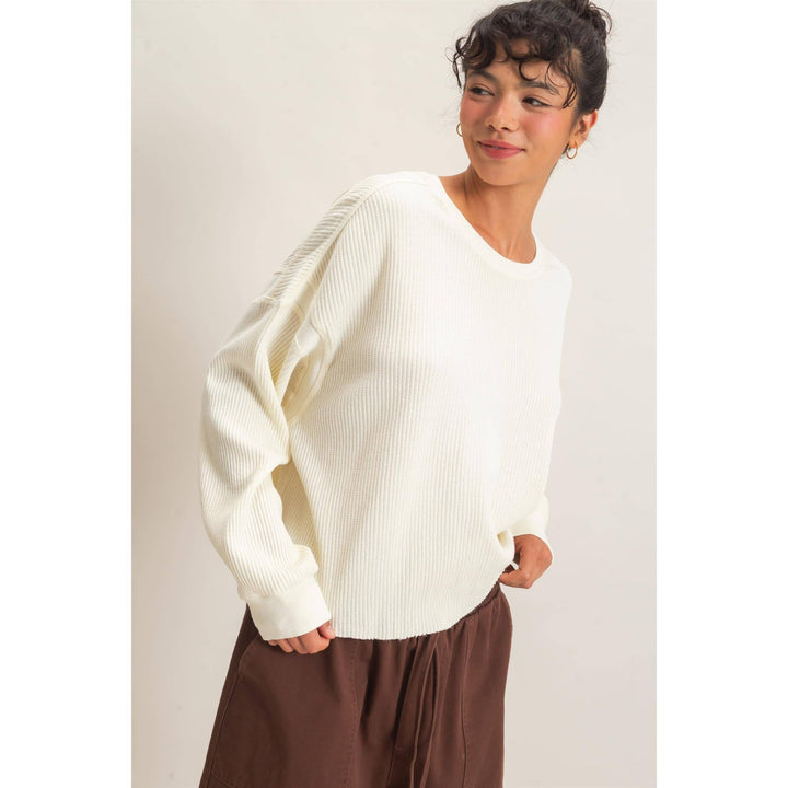 Mineral Wash Waffle Open Back Top