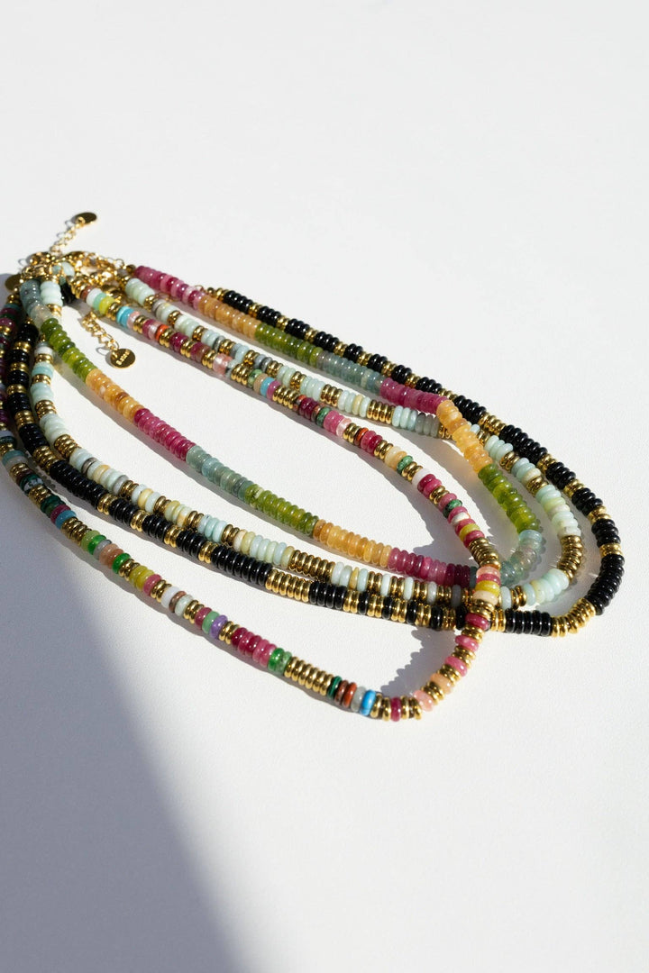 Joan Multi Color Beaded Stone Necklace