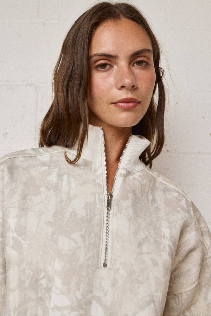 Women's Sweaters - CAMO ZIP UP COLLARED SWEATER - - Cultured Cloths Apparel