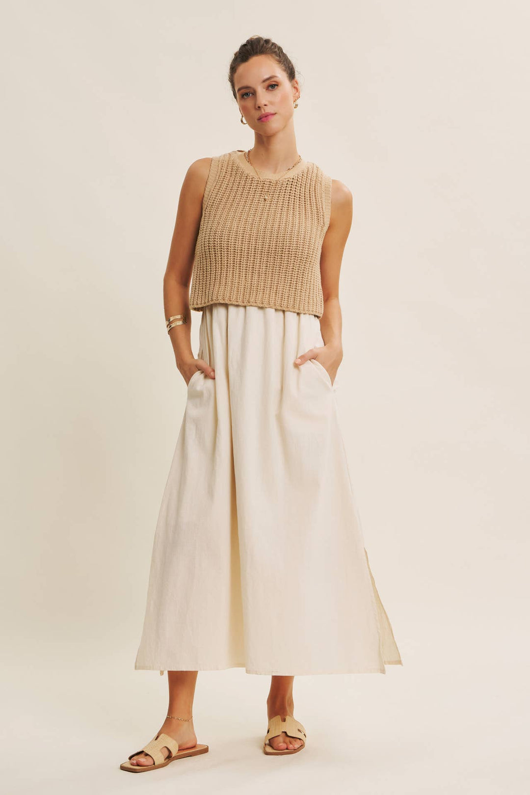Women's Dresses - TRUE CUSTOMER FAVORITE CHUNKY SWEATER TWOFER MIDI DRESS - - Cultured Cloths Apparel