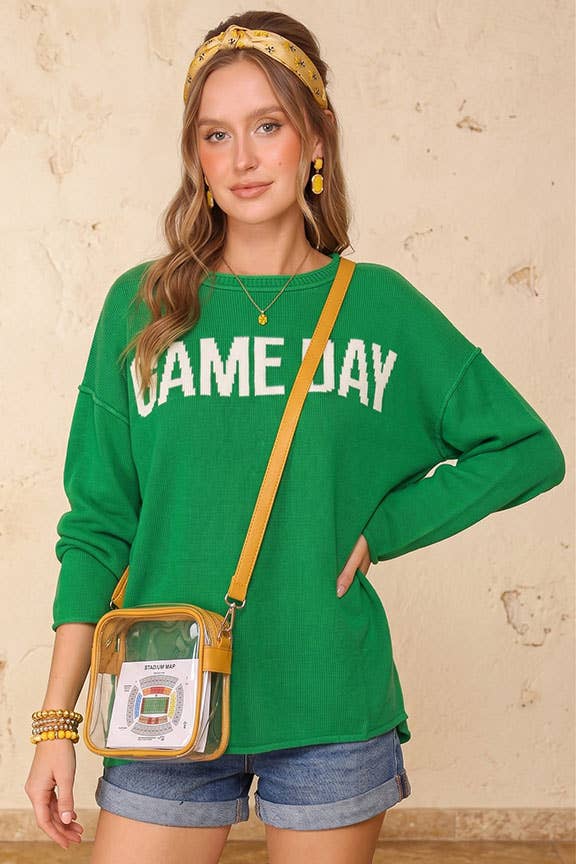 Game Day" Graphic Knit Sweater