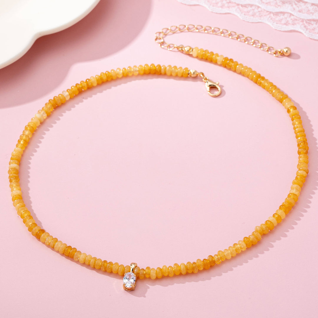 Accessories, Necklaces - NATURAL SEMI PRECIOUS STONE BEADED CHARM NECKLACE | 80N92658 - - Cultured Cloths Apparel