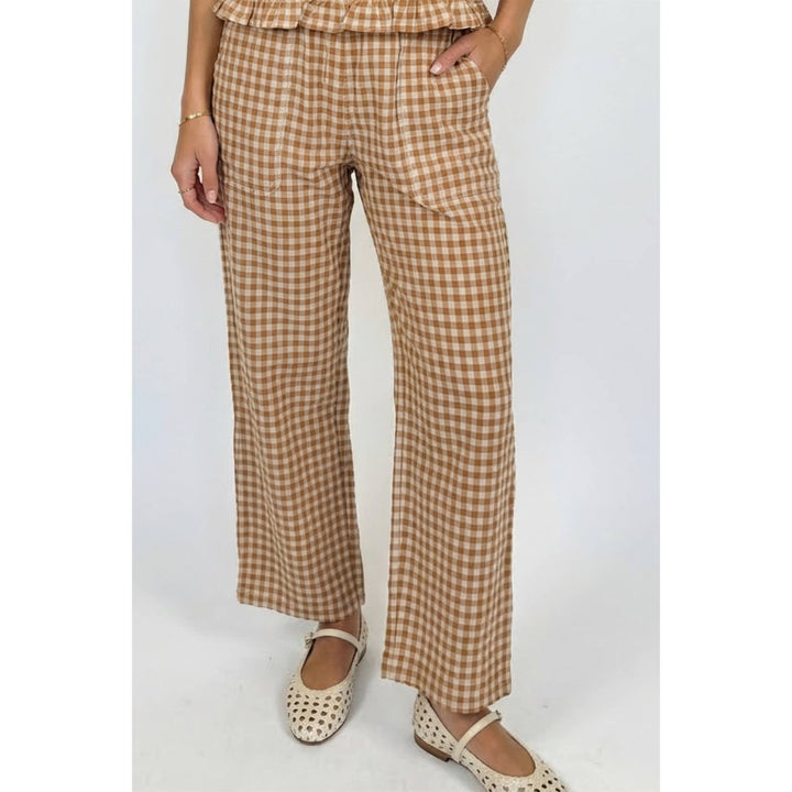 Gingham pull on pants