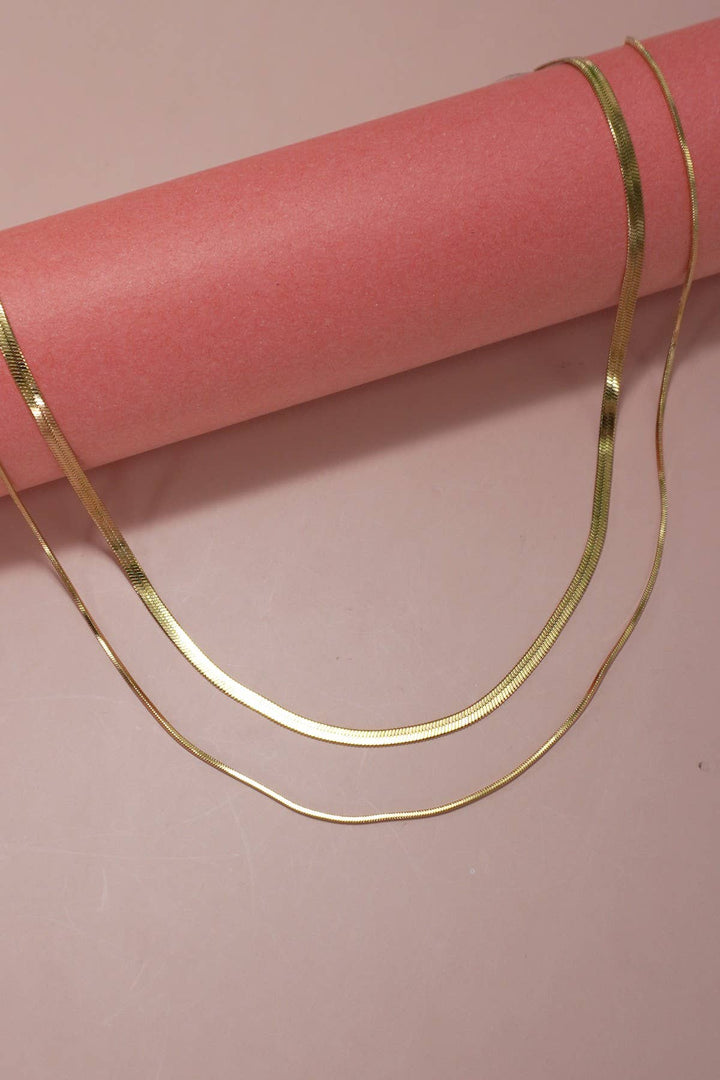 Accessories, Necklaces - STAINLESS STEEL TARNISH FREE MULTI LAYER NECKLACE | 40NK315 - - Cultured Cloths Apparel