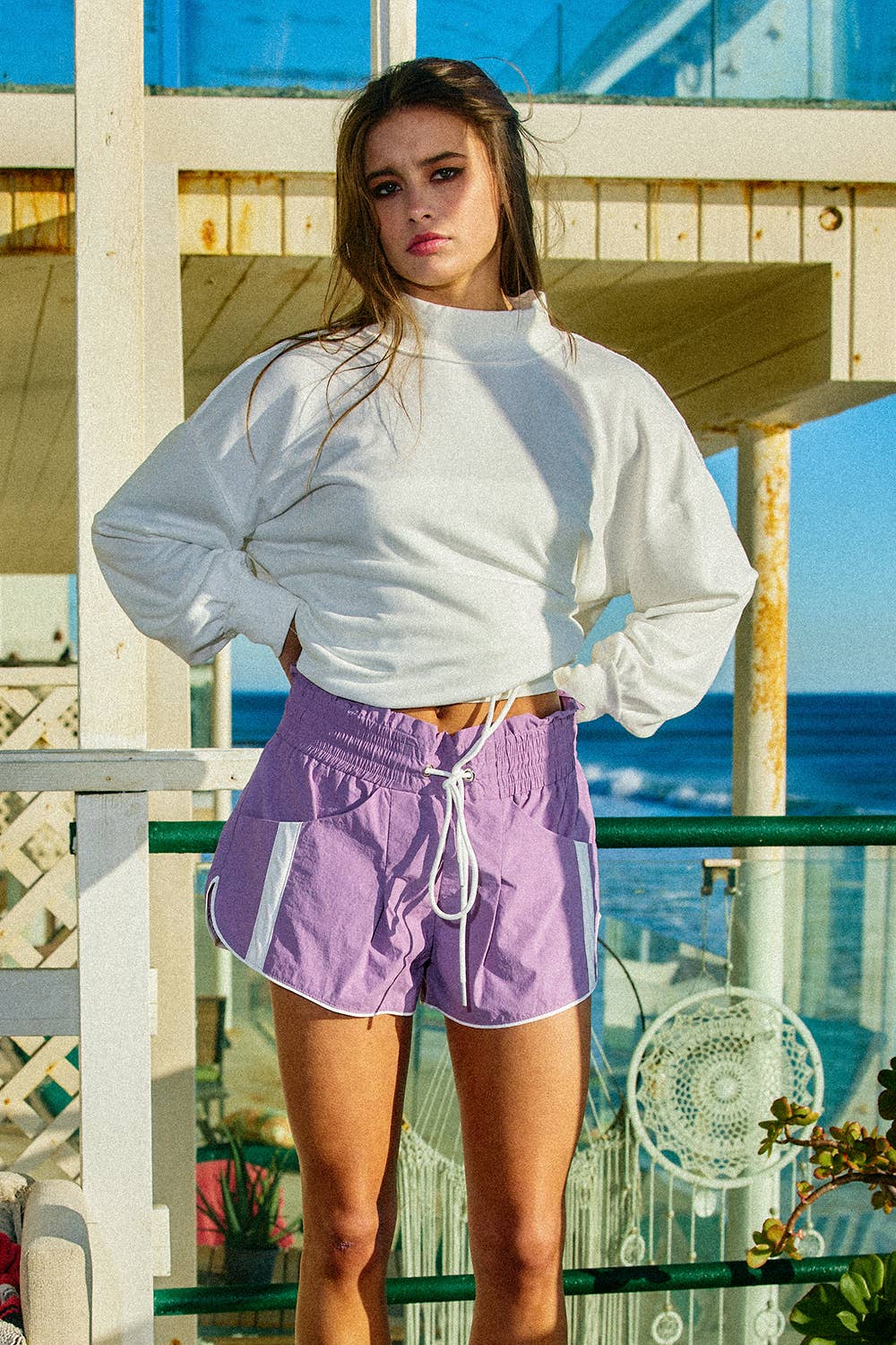 Shorts - Windbreaker Shorts With Contrast Stripe - - Cultured Cloths Apparel