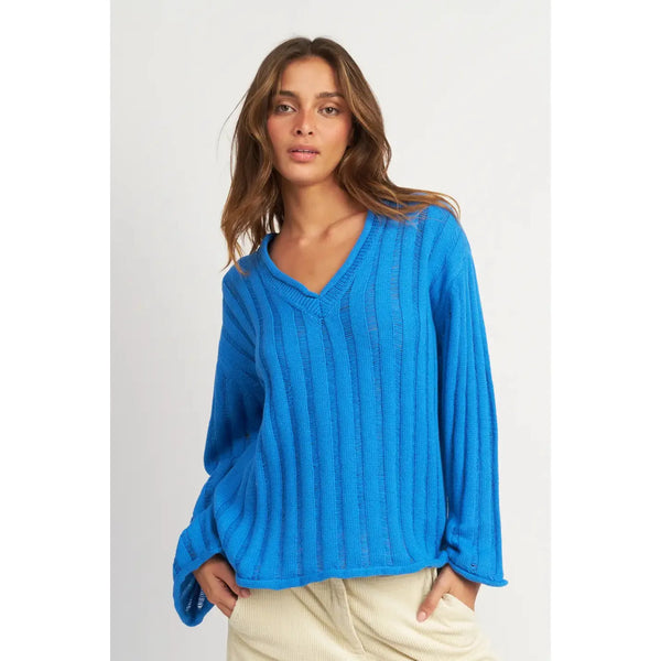 Women's Sweaters - Oversized Rib Knit Sweater -  - Cultured Cloths Apparel