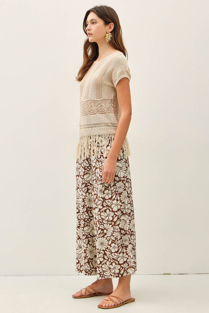 Pants - BLOOM WIDE LEG CROPPED PANTS - - Cultured Cloths Apparel